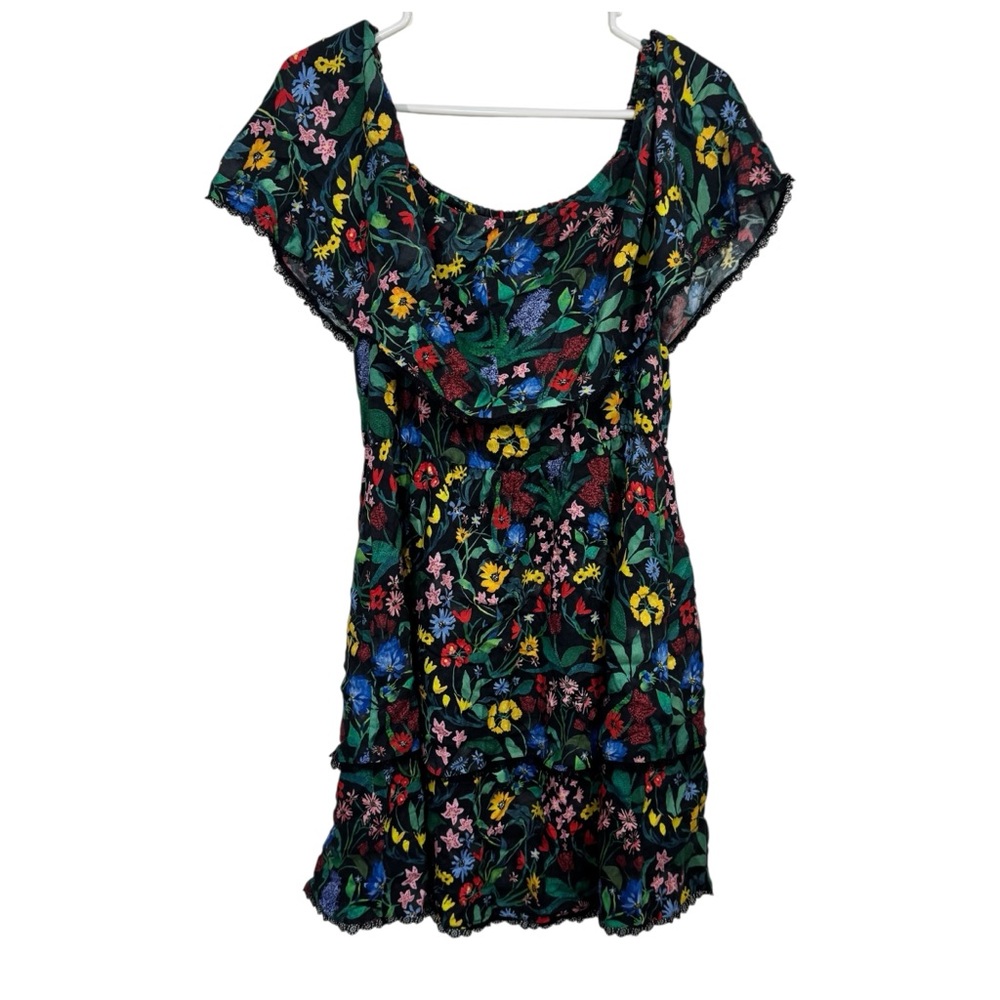 Alice + Olivia Tylie Tiered Novelty Floral Print Tiered Ruffle Strapless Dress - Picture 4 of 8